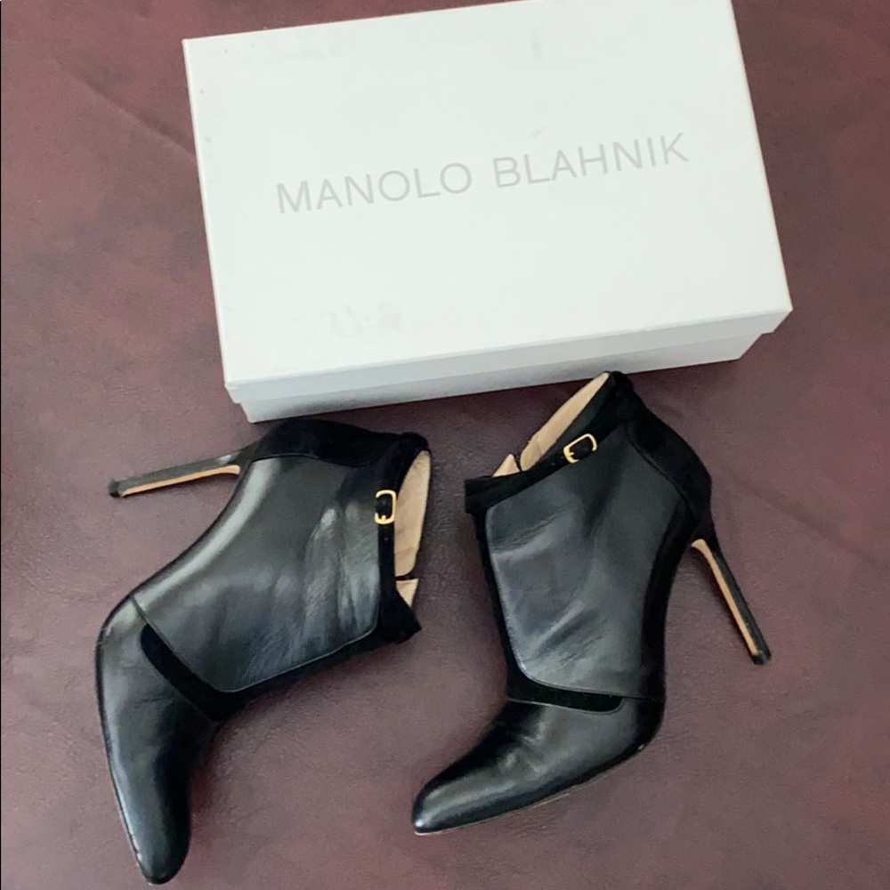 Manolo Blahnik high heel ankle stiletto boots